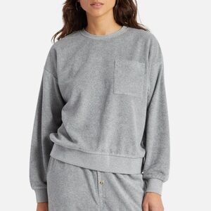 NWT Brixton Bella Terrycloth Crewneck Sweatshirt in Grey
